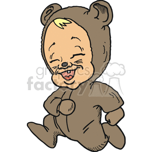 A Little Boy Dressed as a Bear laughing clipart. Royalty-free image # 156413