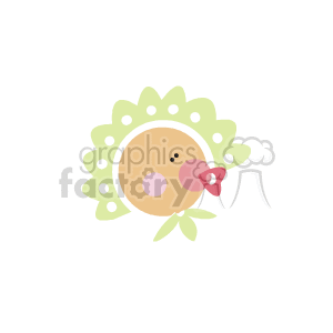 baby with a pacifier in green clipart.