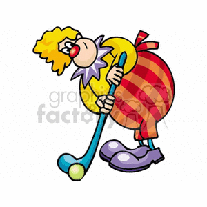 clown playing golf clipart. Commercial use image # 156745