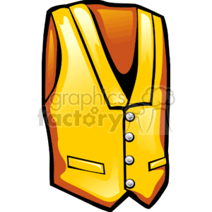 clipart - A Single Gold Vest with Silver Buttons.