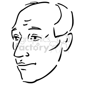 The image is a line drawing or clipart of a male face in profile. It shows a simple outline of the man's facial features, including the forehead, nose, lips, chin, and ear. The image is stylized with minimal detail, capturing the essence of the subject with basic lines.