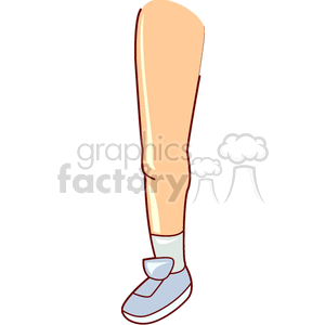 A childs leg with a blue shoe clipart. Commercial use image # 158574