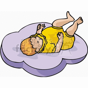 Baby on a mat kicking its feet up clipart. Royalty-free image # 158640