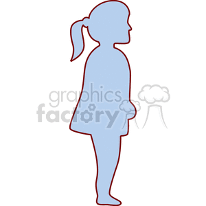 Silhouette of a girl with a ponytail clipart. Royalty-free image # 158962