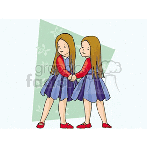 Twin girls clipart. Commercial use image # 158968
