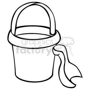 A black and white pail and shovel clipart. Commercial use image # 159149