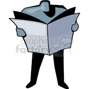   newspaper news read reading  PPU0124.gif Clip Art People Occupations 