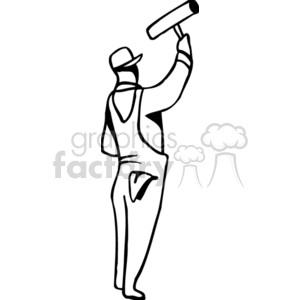 A Man Painting with a Roller clipart. Royalty-free image # 159851
