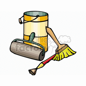 Cartoon paint supplies  clipart. Royalty-free image # 159943
