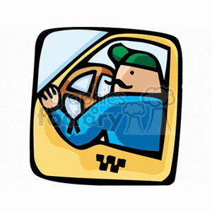 Cartoon cab driver clipart. Commercial use image # 159977