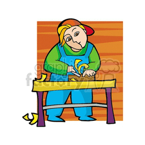 carpenter saw cut cutting board boards hard hat carpenters wood chisel handyman  carpenter2131.gif Clip Art People Occupations planner planners shaving professional industry industrial construction overalls cartoon funny working determined 