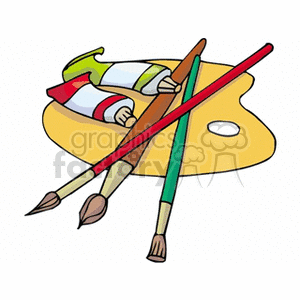   paint painting supplies brushes pallete  paints121.gif Clip Art People Occupations 