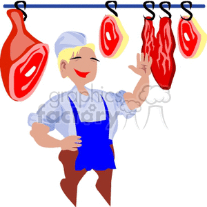  people working occupational butcher butchers meat   occupation038yy Clip Art People Occupations character cartoon illustration