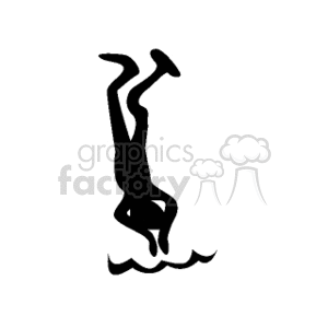 black white diver clipart. Royalty-free image # 161883