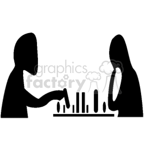   slihouette silhouettes playing chess game games board  0705PLAYINGCHESS.gif Clip Art People Shadow People 