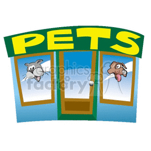 cartoon pet storefront  clipart. Commercial use image # 162909