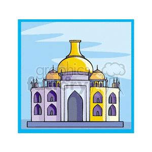 A purple and gold islamic mosque clipart. Commercial use image # 164290