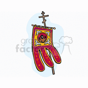 A red and gold christian flag clipart. Commercial use image # 164298