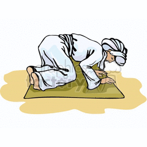 clipart - praying to Islam.