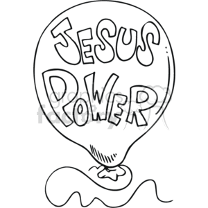 Jesus Power balloon outline clipart. Commercial use image # 164677