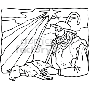 drawing of a Shepherd clipart. Royalty-free image # 164817