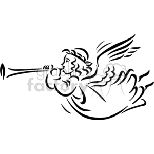 angel blowing her horn   clipart. Commercial use icon # 164877