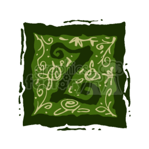 Green Flamed Letter Z clipart. Commercial use image # 167078