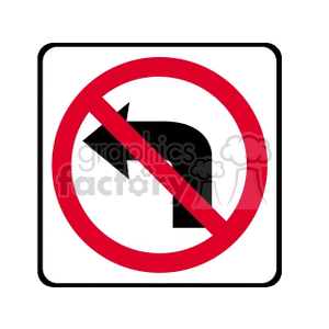No Left Turn Sign clipart. Royalty-free image # 167175