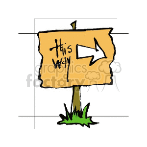 This Way Sign with right arrow clipart. Commercial use image # 167202