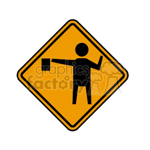   street sign signs construction  FLAGGER01.gif Clip Art Signs-Symbols Road Signs 