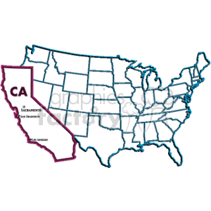 clipart - California USA.
