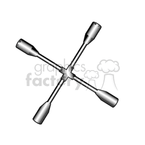 4way tool tools tire iron wrench wrenches  mechanic TIREIRONS01.gif Clip Art 4-way lug nut four way