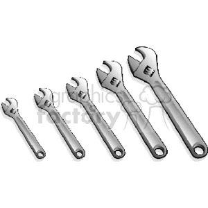 tool tools wrench wrenches adjustable set WRENCHSET01.gif Clip Art Tools crescent mechanic