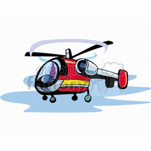 Red helicopter with propeller clipart. Commercial use image # 171971