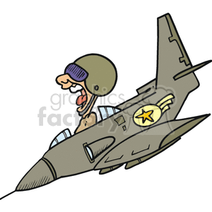 cartoon fighter jet pilot
