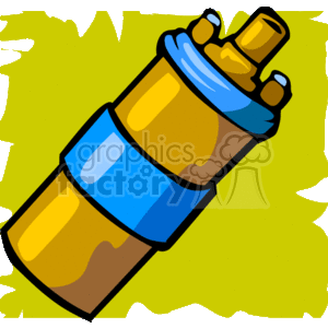 The clipart image shows a stylized illustration of a car starter, which is an electric motor that initiates the rotation of an internal combustion engine until the process becomes self-sustaining.