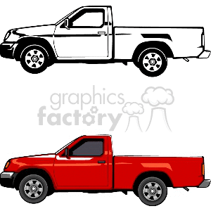 clipart - red pickup.