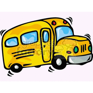 Cartoon yellow school bus clipart. Commercial use image # 172429