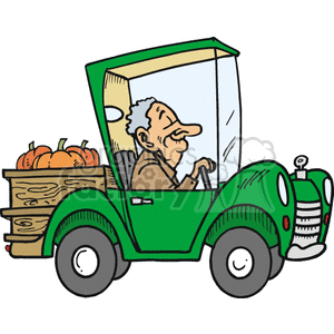 senior driver an old green car clipart. Royalty-free icon # 172865