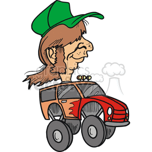 Redneck driving a truck clipart. Royalty-free image # 172867