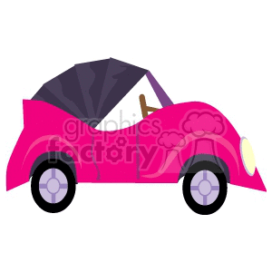 pink cartoon car clipart. Commercial use image # 172944