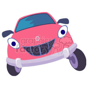 cute pink cartoon car
