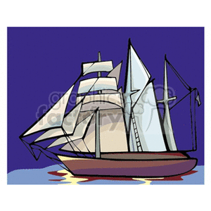   Columbus Day ship ships boat boats  schooner.gif Clip Art Transportation Water 