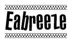 The clipart image displays the text Eabreeze in a bold, stylized font. It is enclosed in a rectangular border with a checkerboard pattern running below and above the text, similar to a finish line in racing. 