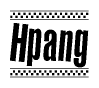 The image contains the text Hpang in a bold, stylized font, with a checkered flag pattern bordering the top and bottom of the text.