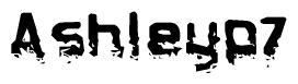 The image contains the word Ashleyp7 in a stylized font with a static looking effect at the bottom of the words