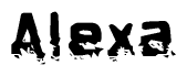 The image contains the word Alexa in a stylized font with a static looking effect at the bottom of the words