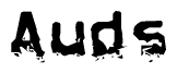 The image contains the word Auds in a stylized font with a static looking effect at the bottom of the words