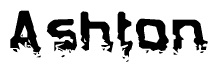 The image contains the word Ashton in a stylized font with a static looking effect at the bottom of the words