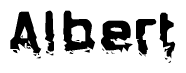 The image contains the word Albert in a stylized font with a static looking effect at the bottom of the words